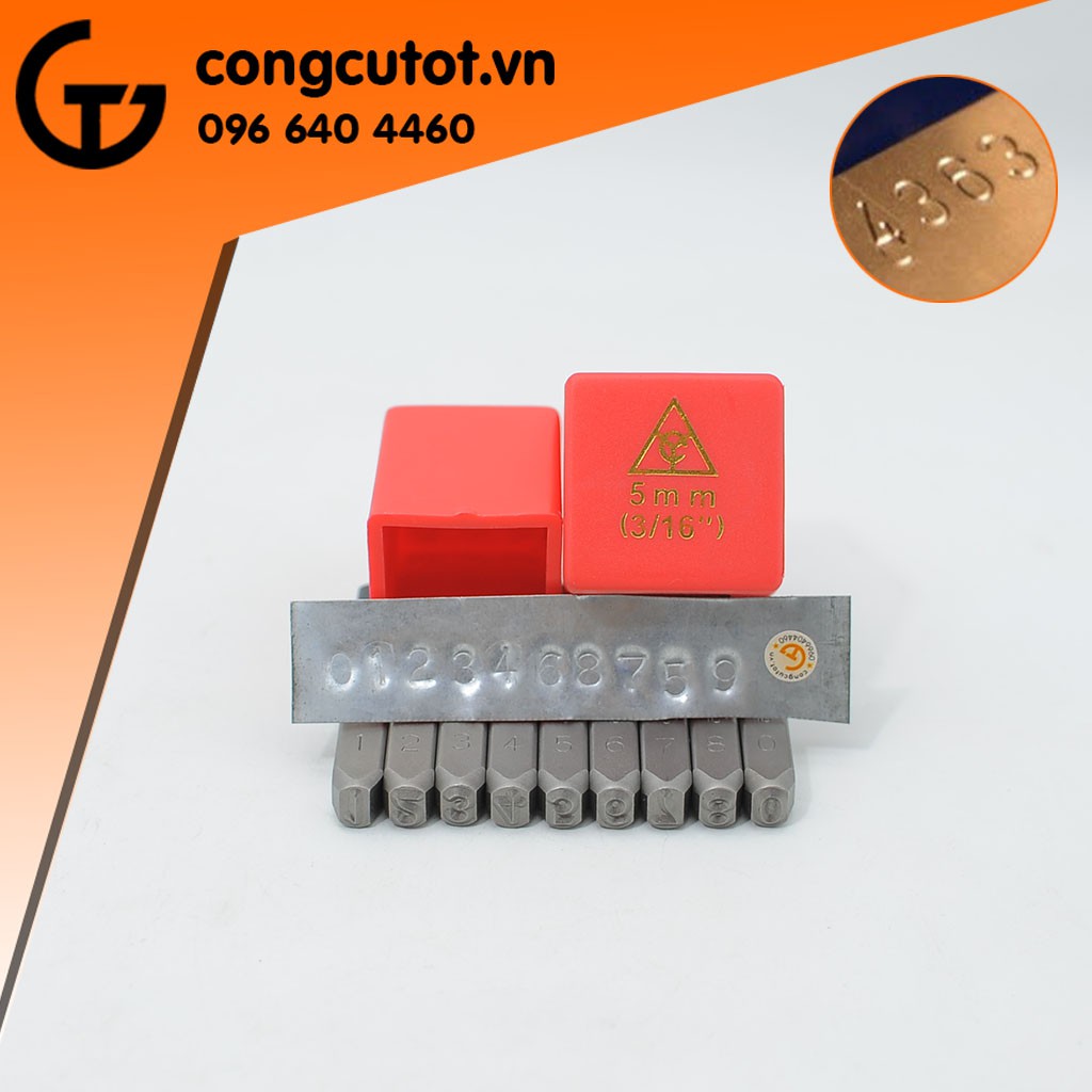 Bộ đóng số xuôi TOP cỡ 5mm