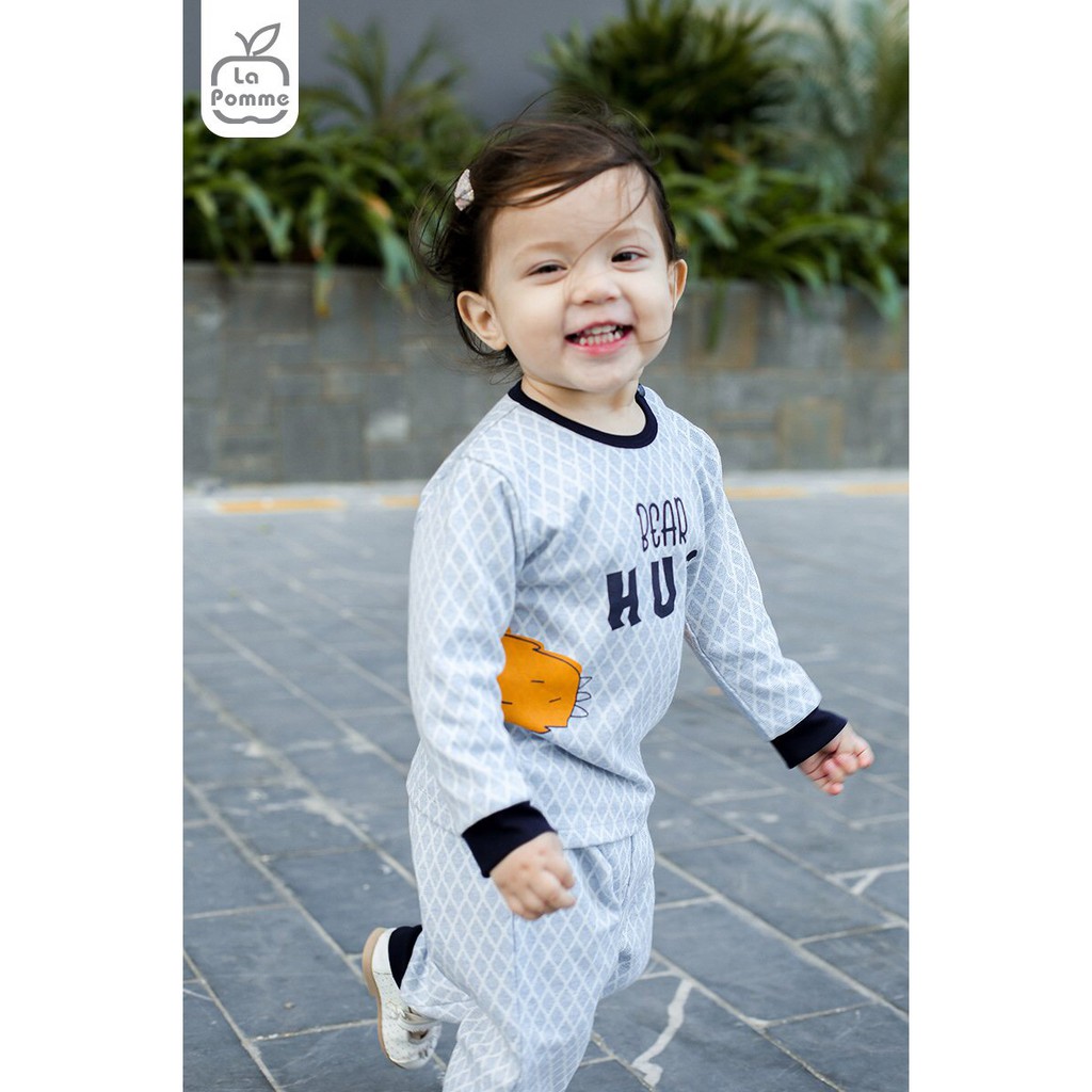 SL175 Bộ dài Tay Lapomme Bear Hug cho bé trai, bé gái (6 tháng- 5 tuổi)- chất cotton dày