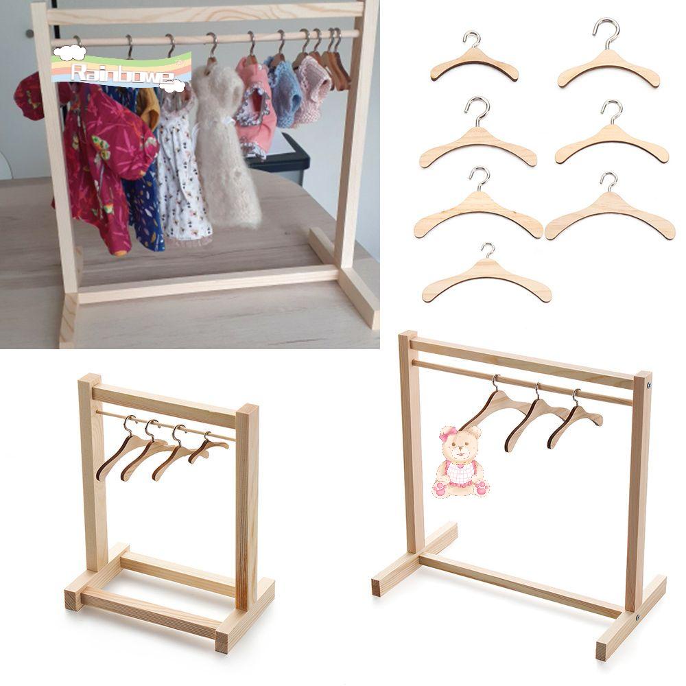 Giá đỡ treo quần áo/ khăn choàng/ búp bê bằng gỗ tiện dụng