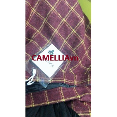 Kumivn Sẵn Chân váy dạ kẻ đỏ dáng dài lưng cao tiểu thư Hàn Quốc mùa đông mới | BigBuy360 - bigbuy360.vn