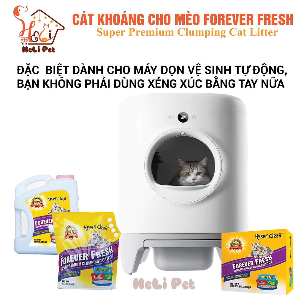 Cát Vệ Sinh Cao Cấp Cát Khoáng Dùng Cho Khay Vệ Sinh, Máy Vệ Sinh Cho Mèo 4Kg Siêu Vón Không Bụi HeLiPet