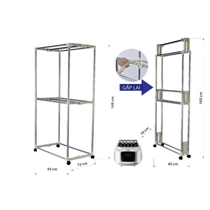 Tủ sấy quần áo Saiko CD-1500, sấy tối đa 15kg quần áo