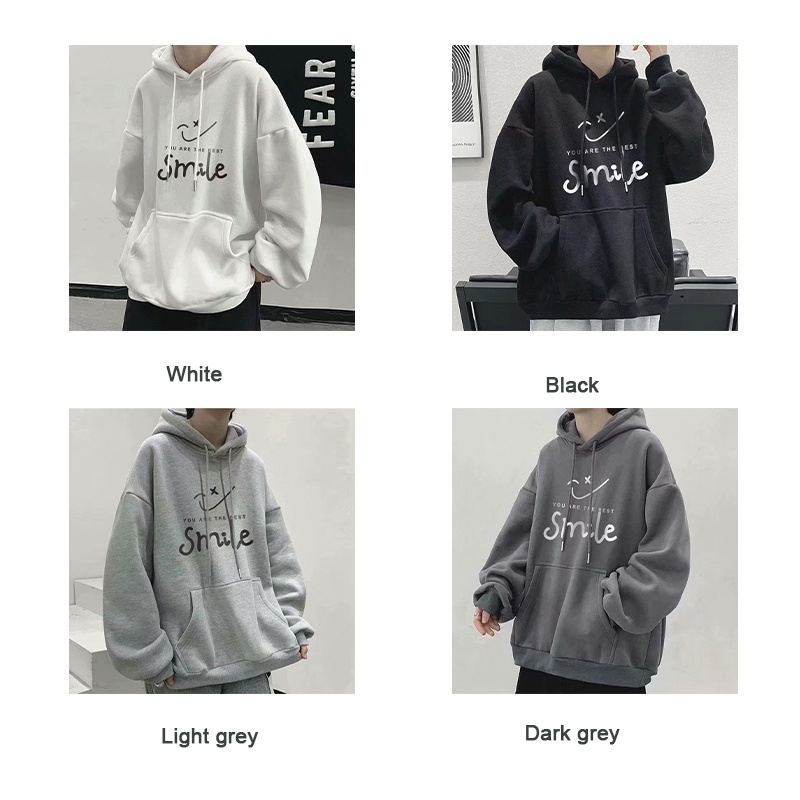 Áo hoodie AOKANG dáng rộng hình mặt cười thời trang xuân thu cho nam