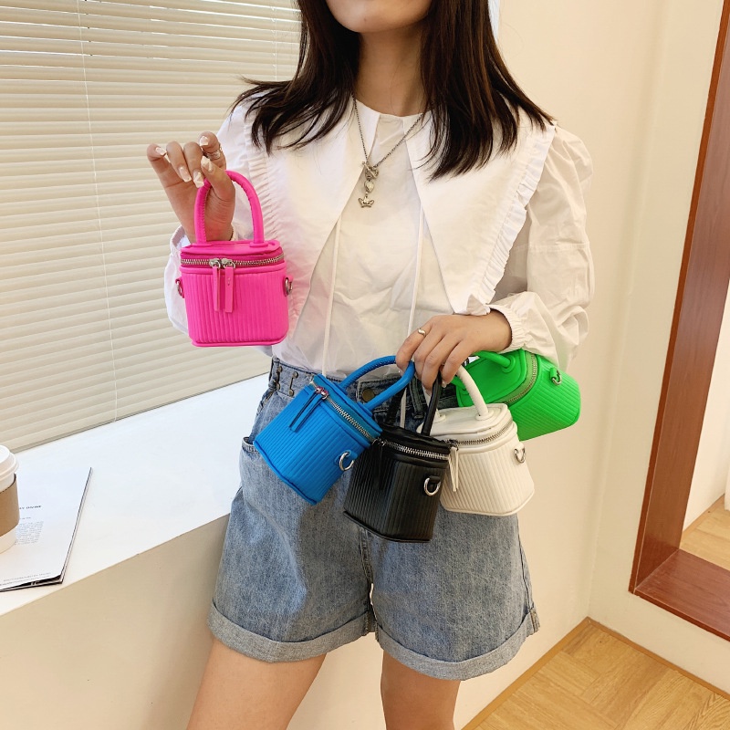 Túi xách Jasmin Noir bằng da PU đeo chéo vai hình vuông mini màu trơn kiểu mùa hè đáng yêu cho nữ