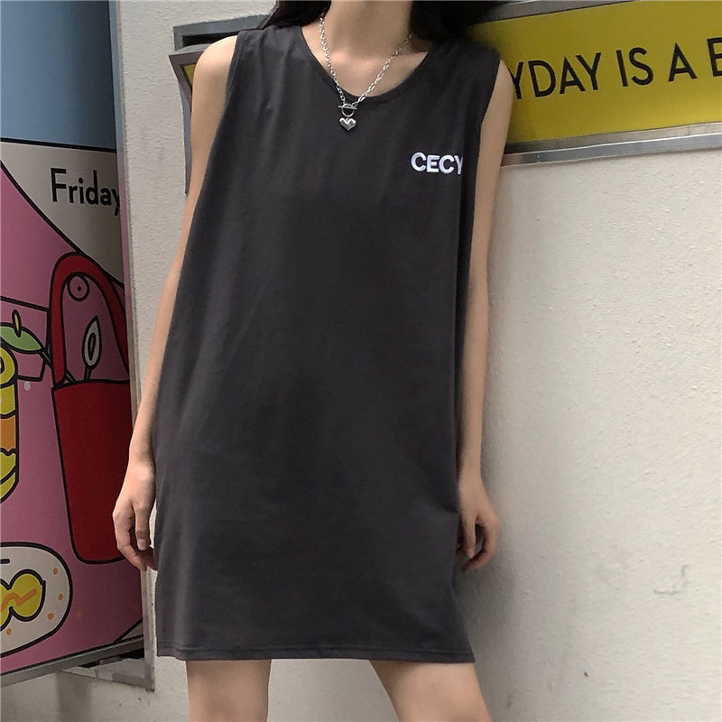 Áo Thun Nữ Không Tay Dáng Rộng Phong Cách Hàn Quốc Trẻ Trung