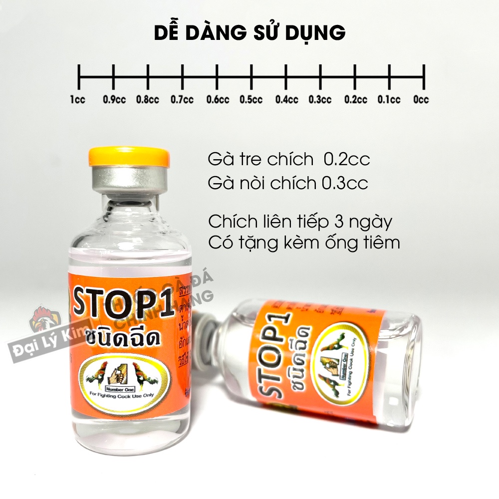 Sản phẩm làm lành tang gà đá Stop1, chai 10ml, nhập khẩu chính hãng Thái Lan