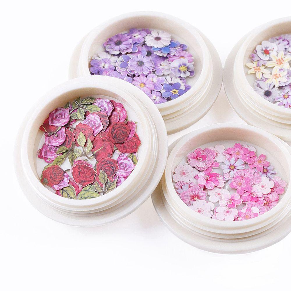 Hộp Kim Tuyến 3D Siêu Mỏng Hình Hoa Cúc / Bột Gỗ Lấp Lánh Trang Trí Móng Nghệ Thuật SOFTNESS