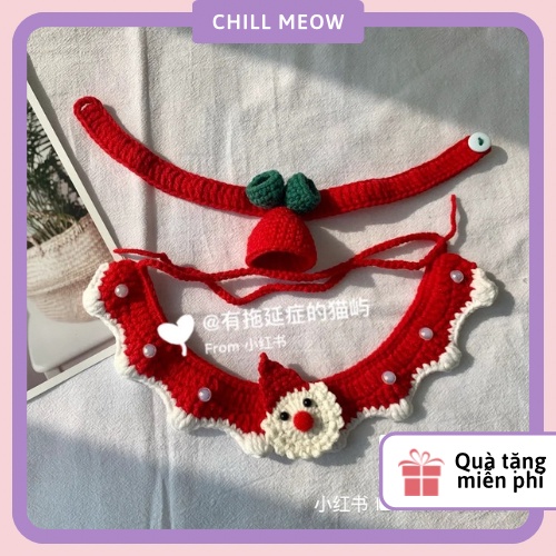 Yếm len handmade, vòng cổ giáng sinh cho chó mèo CHILLMEOW