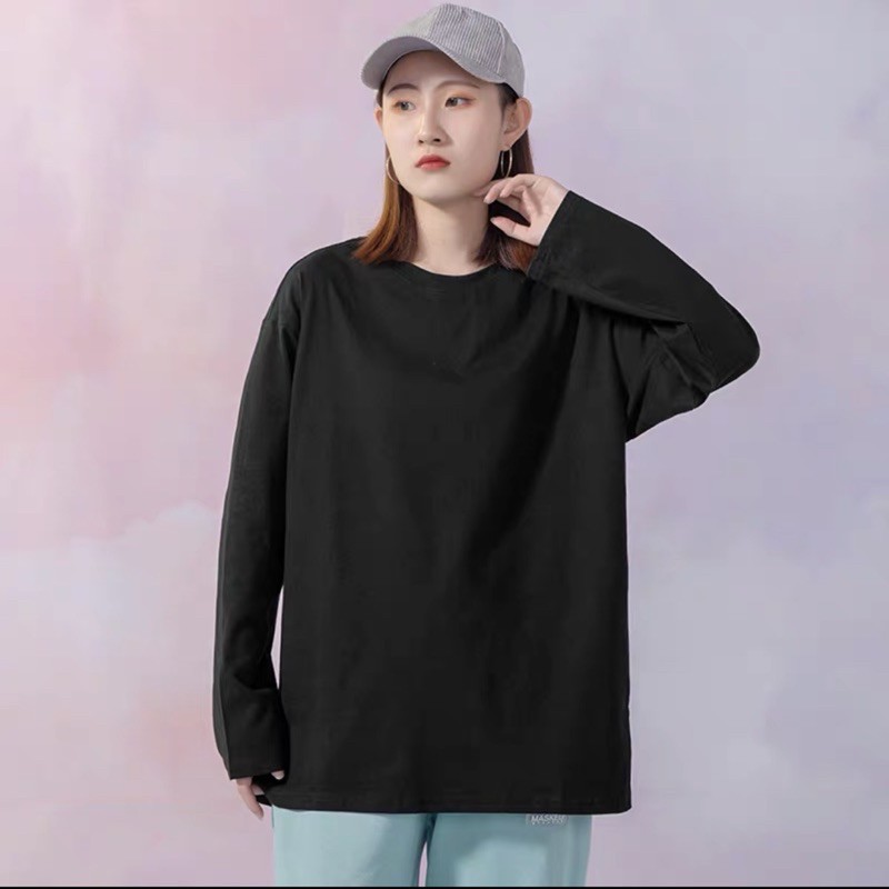 Áo Thun Trơn Tay Dài UNISEX Basic Long Tee 8 màu ( 3 size 40-80kg )