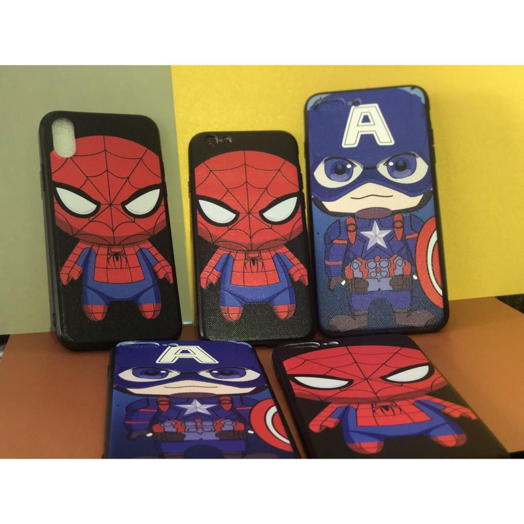 Ốp Marvel Spiderman OL150 siêu anh hùng chibi cute in sần 4D theo yêu cầu tất cả các dòng máy