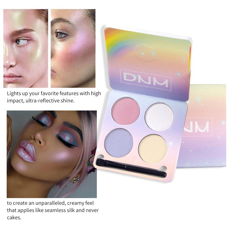 [Hàng mới về] Bảng màu phấn mắt DNM chống nước lâu phai 4 màu sắc kết hợp kèm cọ trang điểm tiện lợi | BigBuy360 - bigbuy360.vn