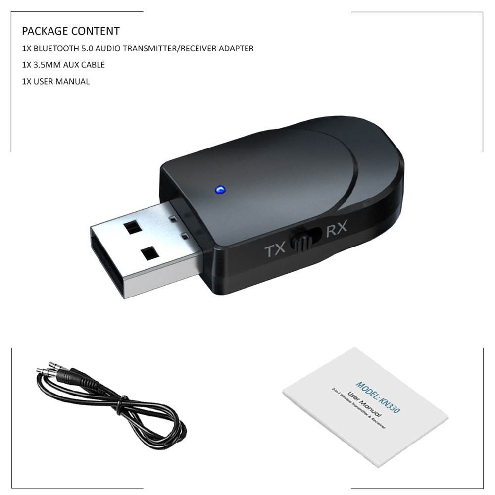 USB nhận tín hiệu Bluetooth 5.0 2 trong1 KN300 | BigBuy360 - bigbuy360.vn