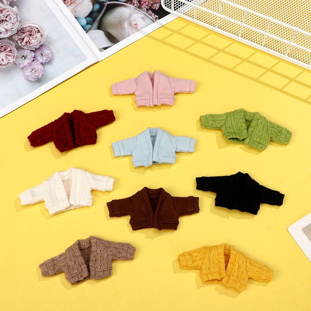YNATURAL Gift Toys 1/12 Doll Cardigans Multicolored Dressing Clothes Mini Knitted Sweater New Doll Accessories Handmade Kids DIY Tops Casual Dress/Multicolor