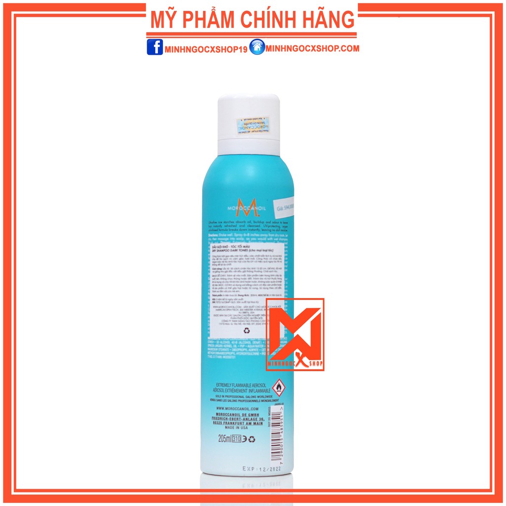 MOROCCANOIL DẦU GỘI KHÔ CHO TÓC TỐI MÀU MOROCCANOIL DRY SHAMPOO DARK TONES 65 - 205ML CHÍNH HÃNG