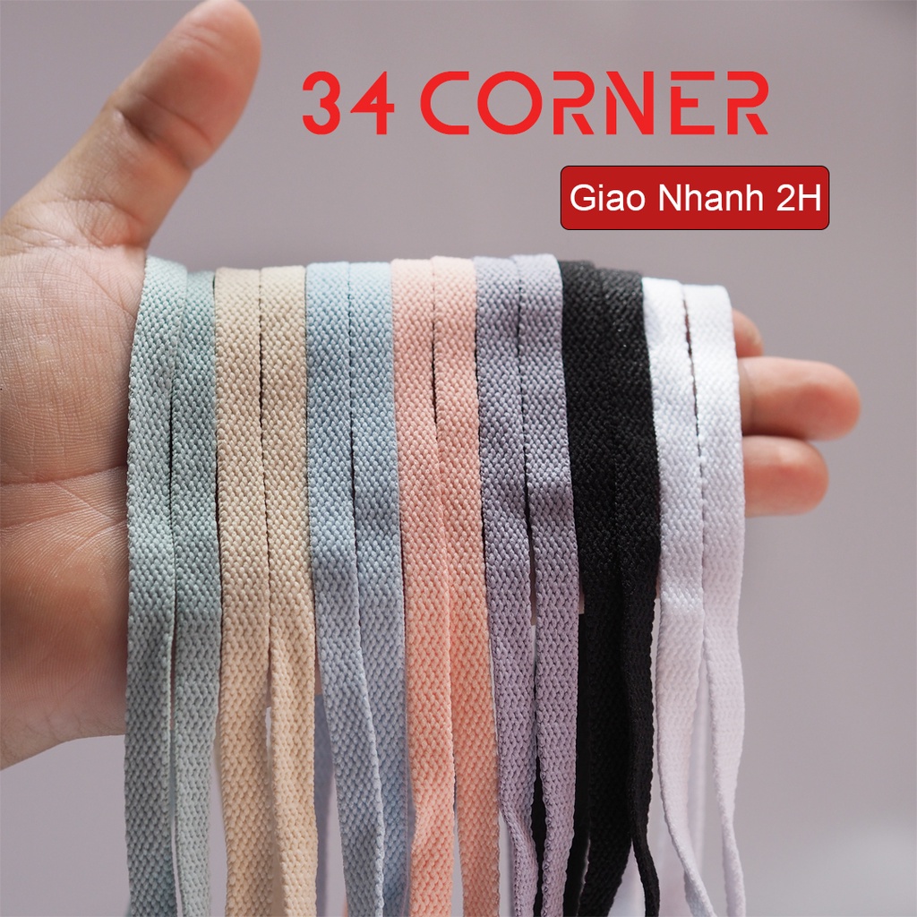 Dây Giày Jordan Pastel, Dây Giày AF1 120 Cm, Dây Giày Bản Dẹt Trắng Basic