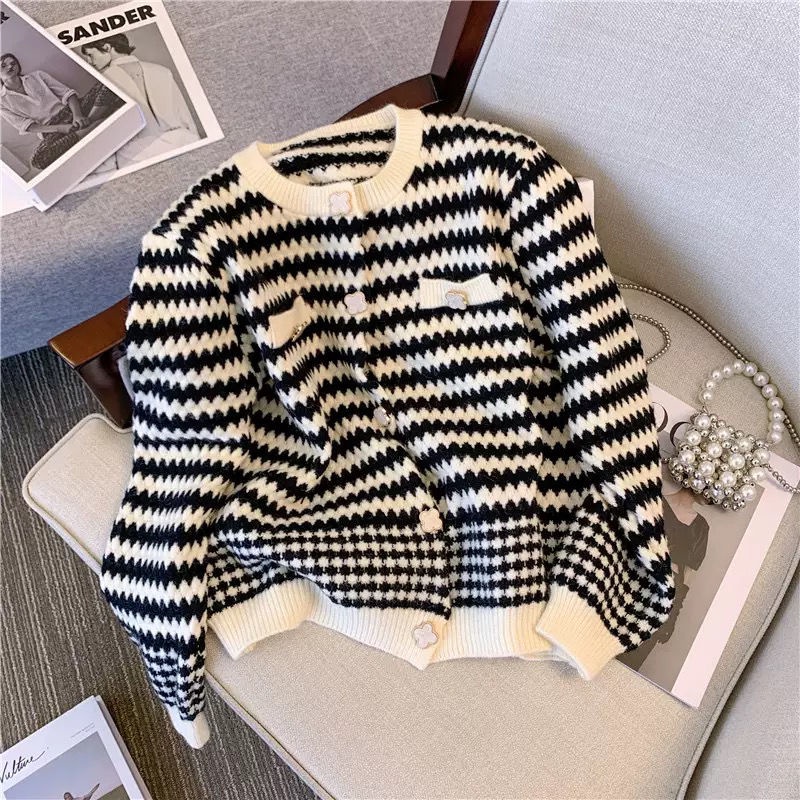 Áo Khoác Cardigan Dệt Kim Dáng Ngắn Thời Trang Cho Nữ  tao bao