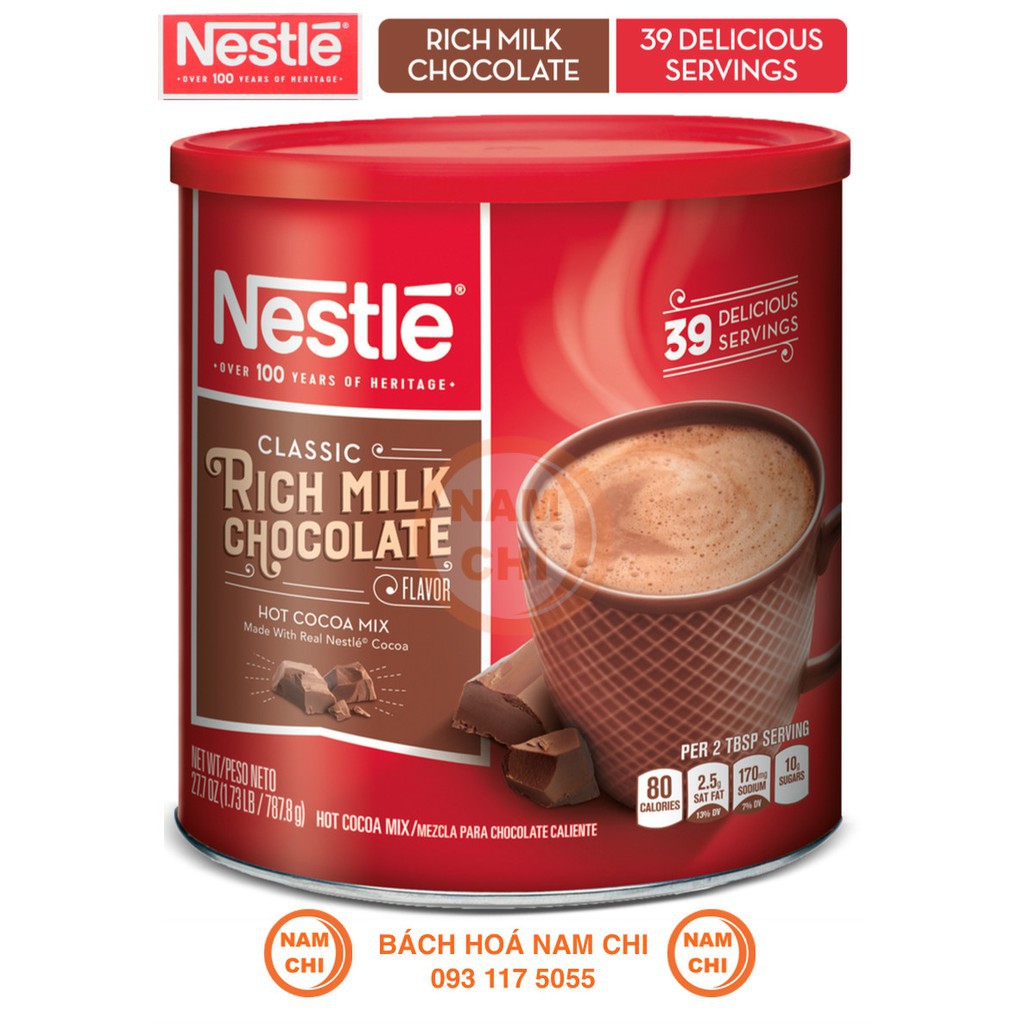 CACAO NÓNG NESTLE HOT COCOA MIX RICH MILK CHOCOLATE FLAVOR