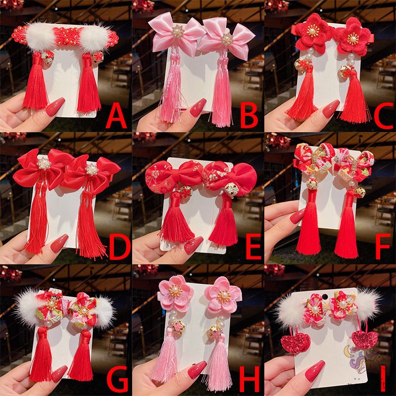 Kẹp tóc tua rua phong cách Trung Hoa mừng năm mới cho bé gái