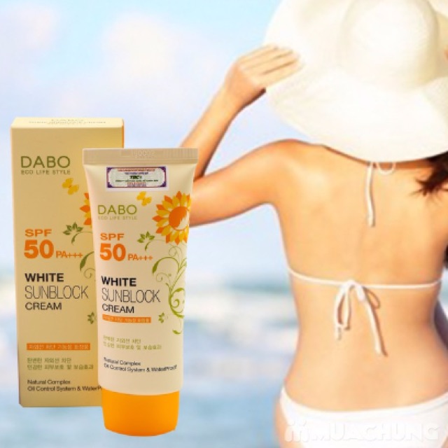 Kem chống nắng dưỡng da Dabo white sunblock cream SPF 50 PA+++