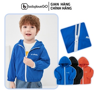 Áo khoác bé trai BabyloveGO, áo gió 2 lớp cho bé trai bé gái size 10