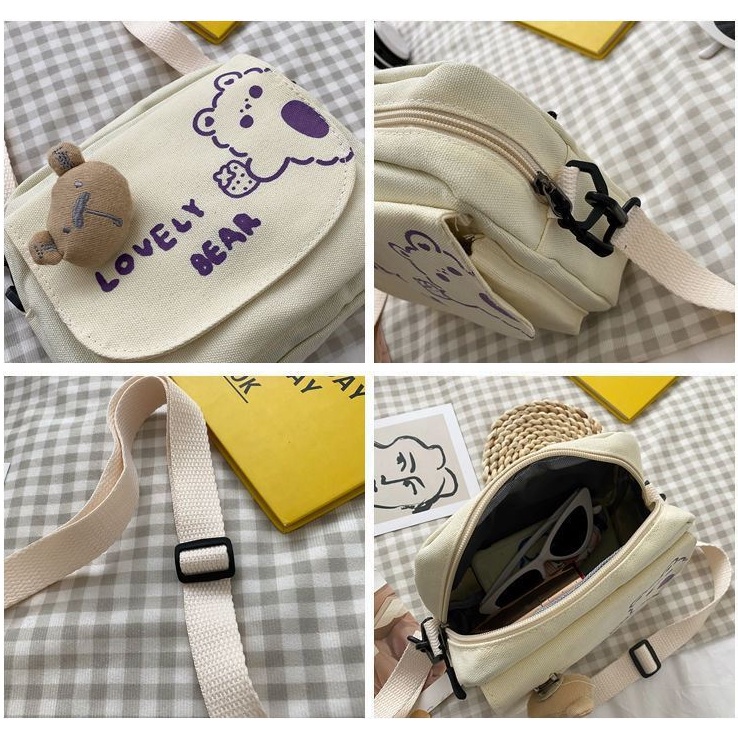 Túi đeo chéo nữ,túi mini vải chống nước siêu dễ thương-Hazi Thời trang unisex