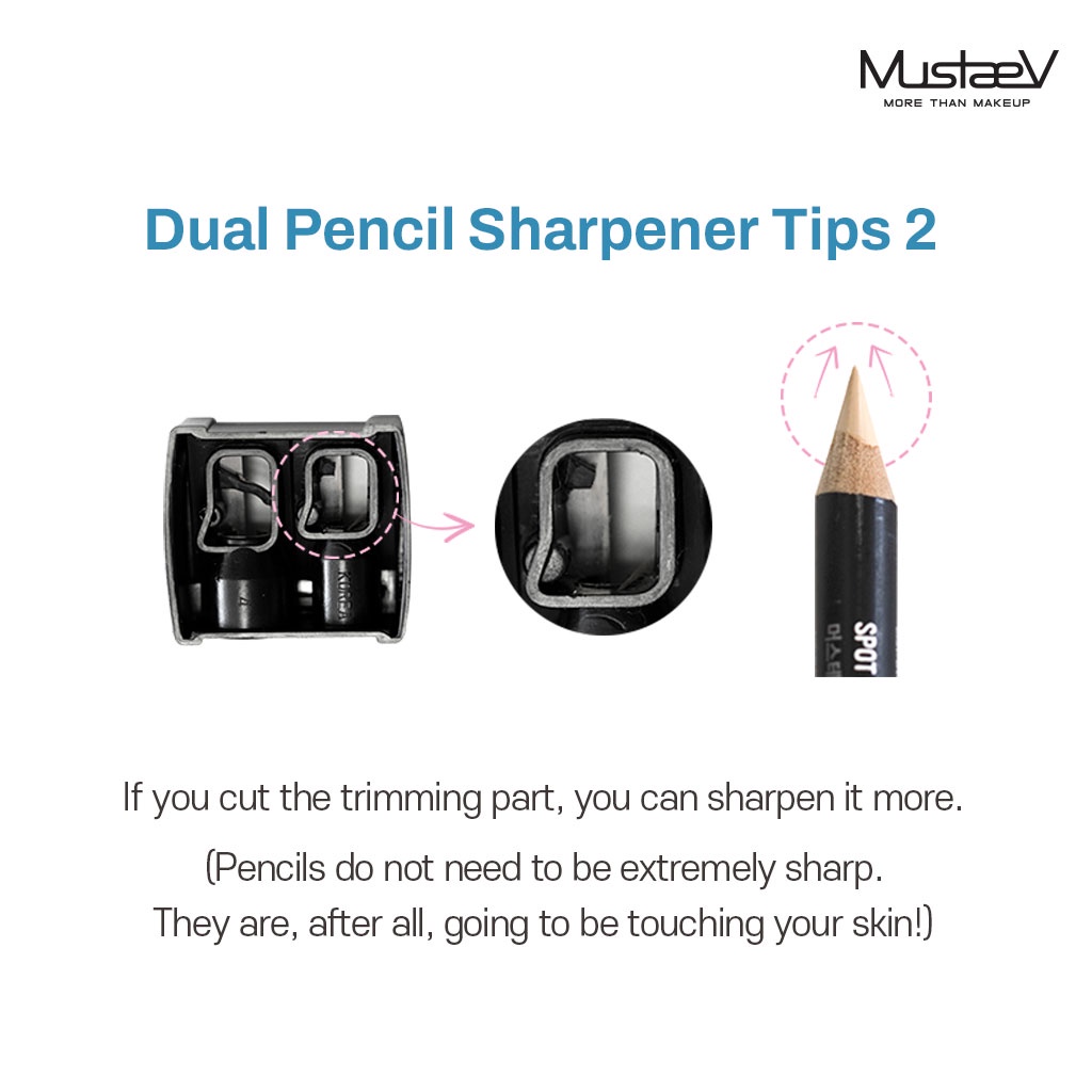 Gọt bút chì kép MustaeV để mài bút chì dài và bút chì mảnh (12mm + 8mm)