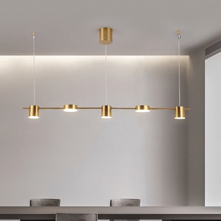 Đèn thả Decor kiểu dáng ống bơ hiện đại phòng ăn, quầy bar màu vàng