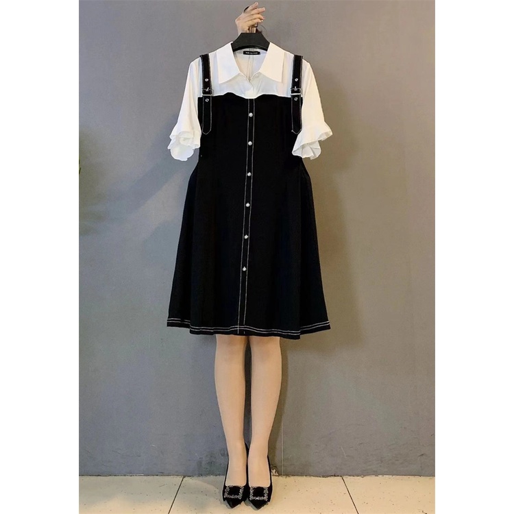 (50-90 KG) ĐẦM YẾM SM TRẮNG ĐEN, CHẤT COTTON THẤM HÚT, THIẾT KÊ CHE KHUYẾT ĐIỂM 3 VÒNG CỰC TỐT, TỰ TIN DẠO PHỐ