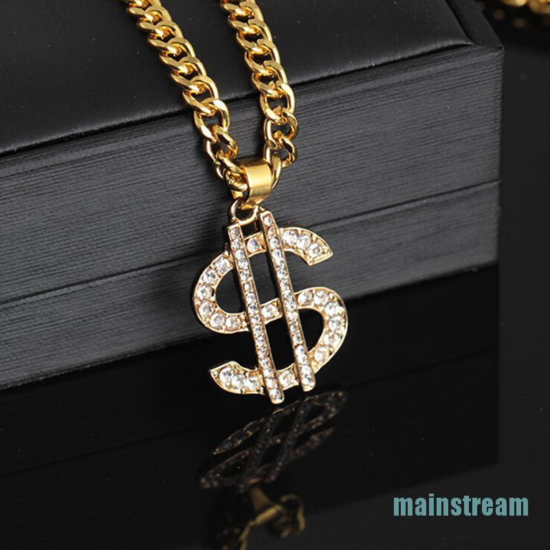 Vòng cổ Mạ Vàng Đính Đá Pha Lê Phong Cách Hip Hop