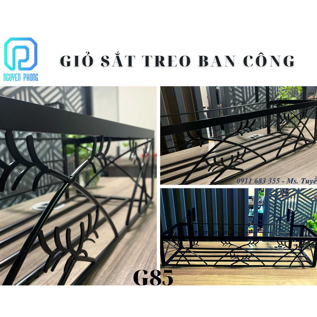 Giỏ sắt treo chậu hoa ban công, giỏ sắt trồng hoa, dụng cụ làm vườn giá sắt trồng rau ban công tiện lợi