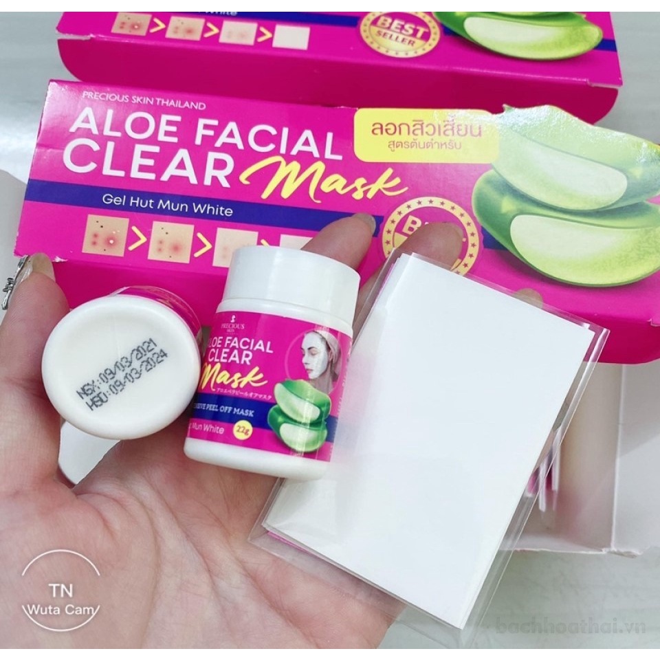 Nạ gel lột mụn chuyên sâu Aloe facial Clear Mask Thái Lan