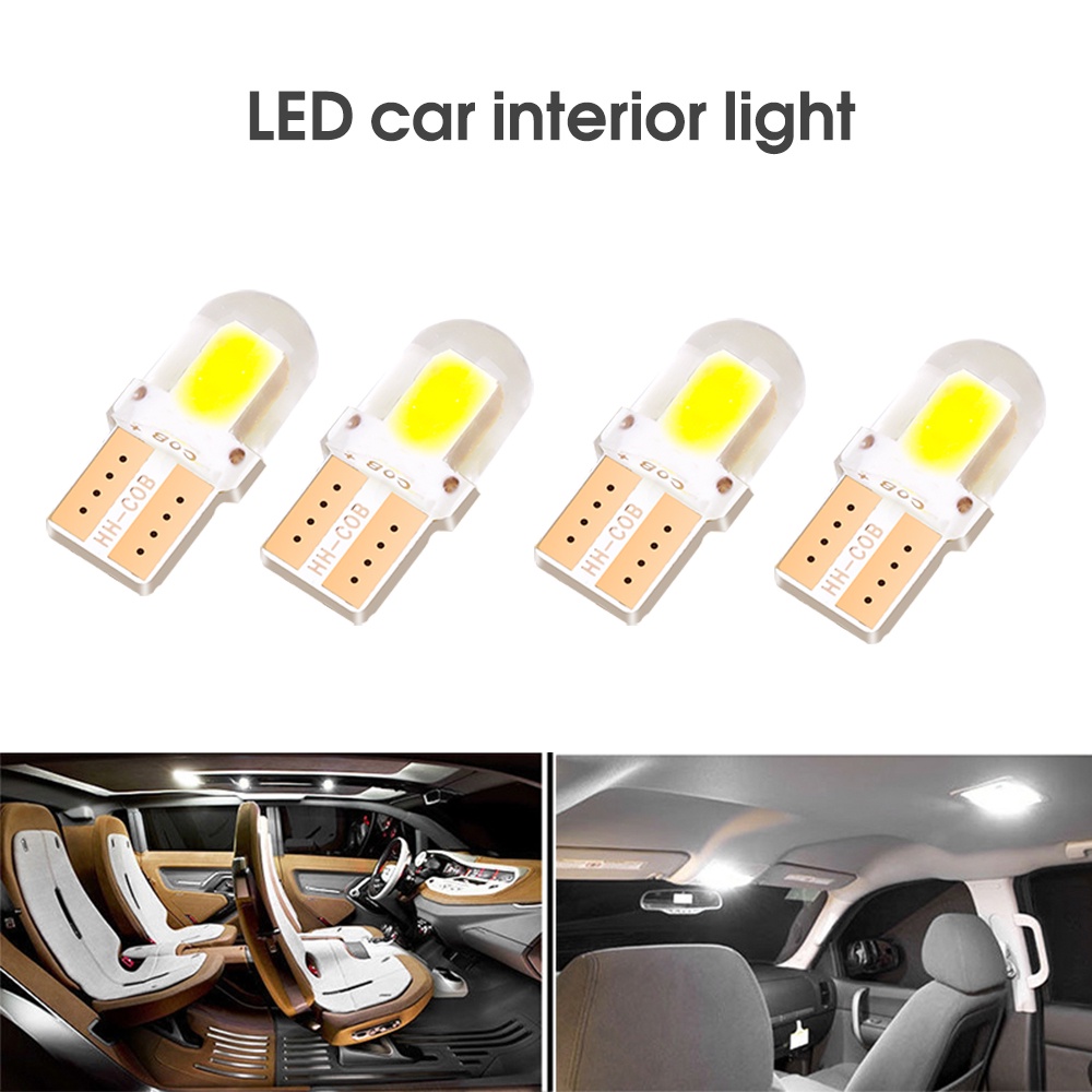 Set 10 Đèn Led T10 W5w 194 Canbus 4 / 6 / 12 Smd 12v Ánh Sáng Trắng Dành Cho Ô Tô