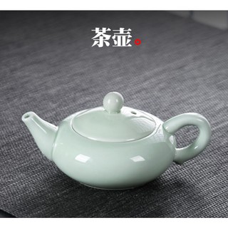 Bộ ấm chén pha trà cá 3D men ngọc