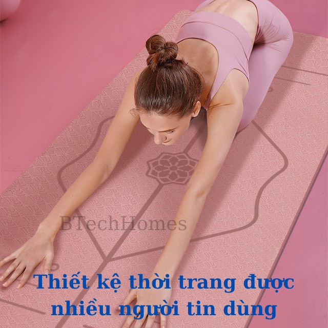 Thảm Tập YOGA Định Tuyến 8mm Chống Trơn Trượt Thảm YOGA 2 Lớp TPE Định Tuyến Cao Cấp Tập Gym Không Mùi