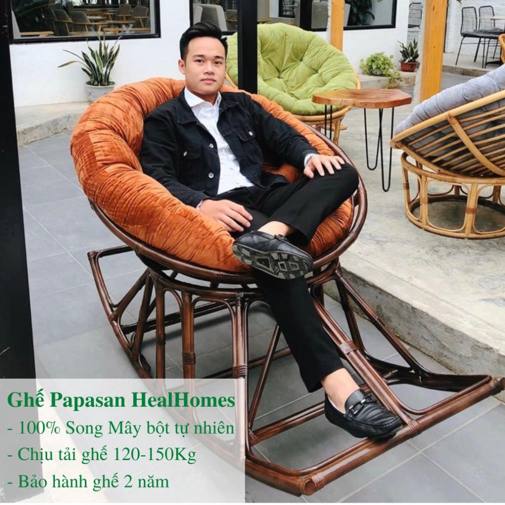 Ghế lười thư giãn bập bênh papasan mây phòng ngủ cho bé, trang trí phòng khách nghỉ ngơi đọc sách / HealHomes