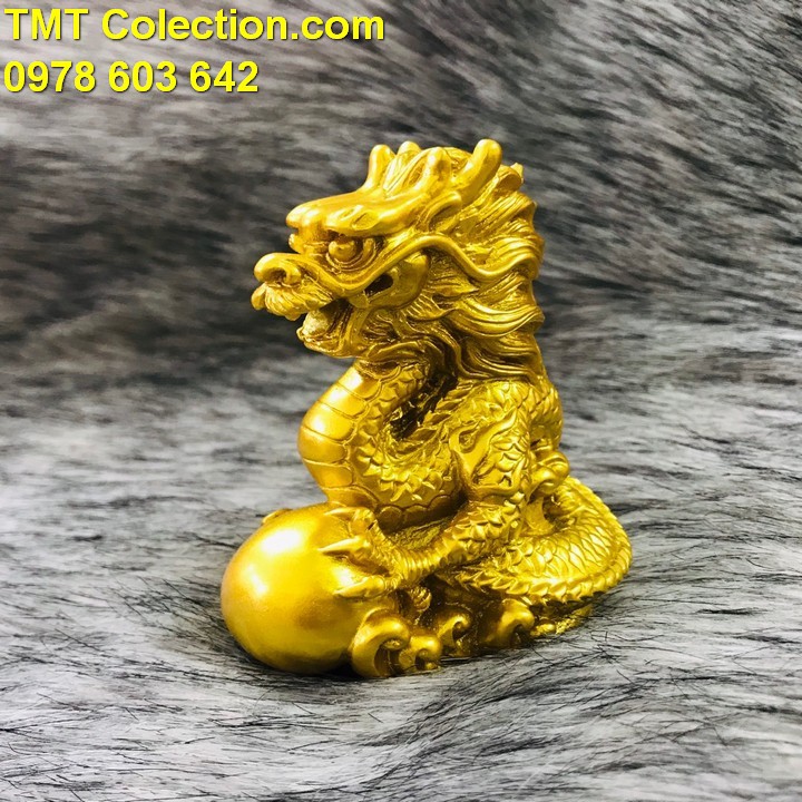Tượng Con Rồng Vàng dùng để trưng bày trên bàn sách, bàn làm việc, trên xe oto, làm quà tặng, chất liệu nhựa - SP005233