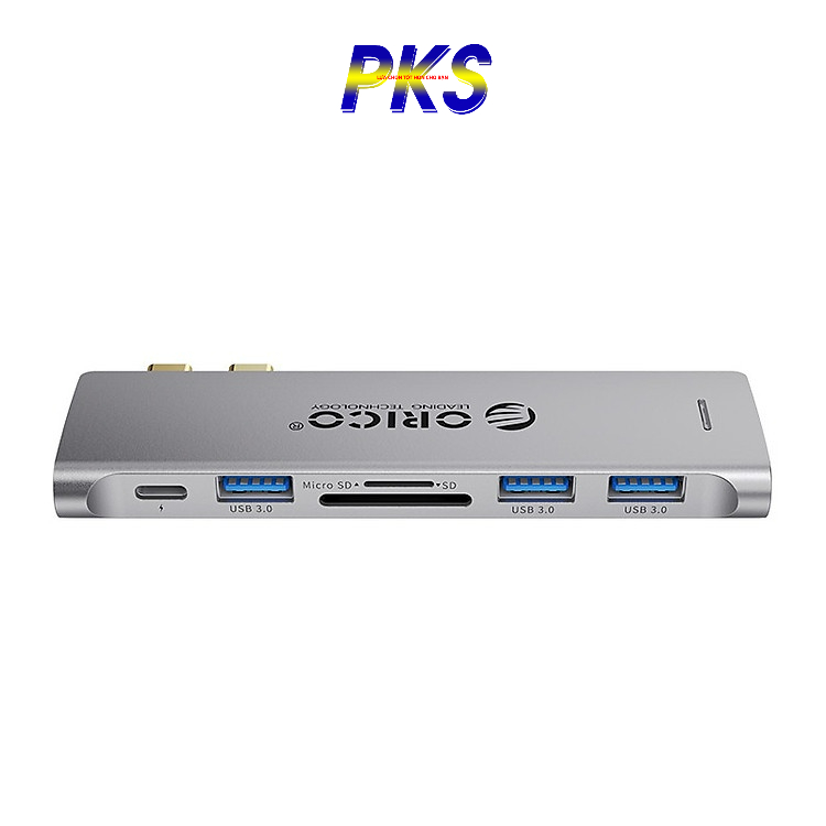 Đế Cắm - Hub Chuyển Đổi Đa Năng Orico 2CT-6TS-GY 6 Trong 1 Cổng Type C - MácBook - Hàng Chính Hãng