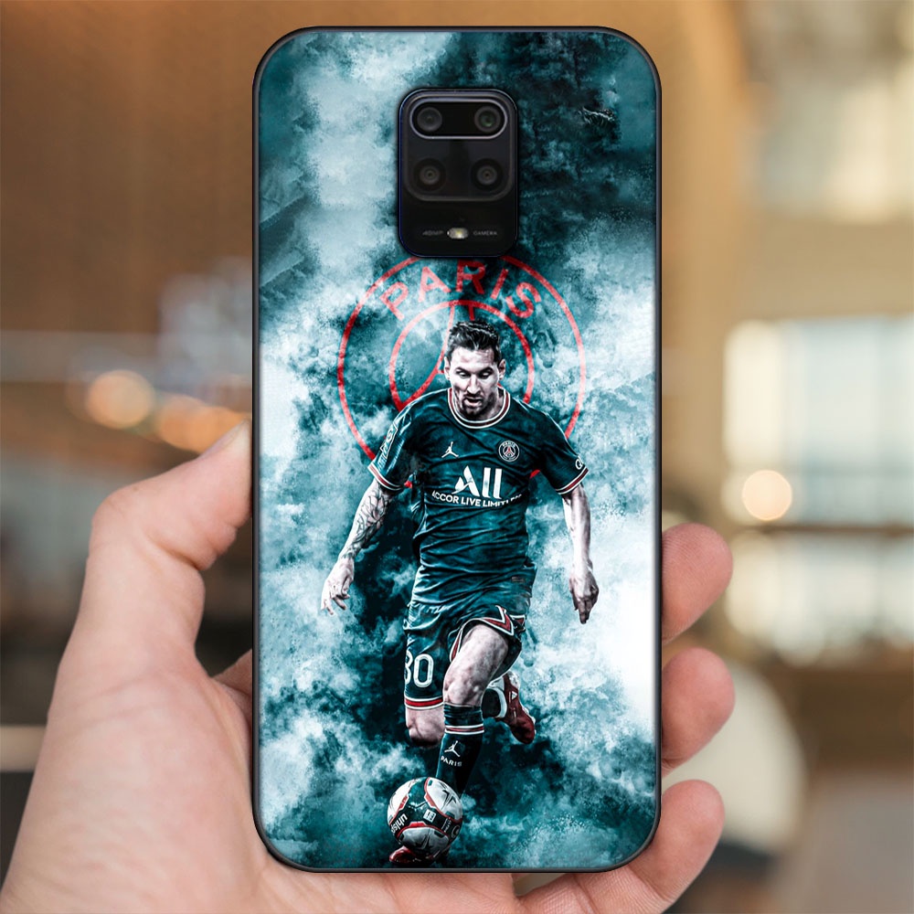 Ốp lưng Xiaomi Redmi Note 9s, Note 9 Pro viền đen in hình Lionel Messi Barcelona PSG