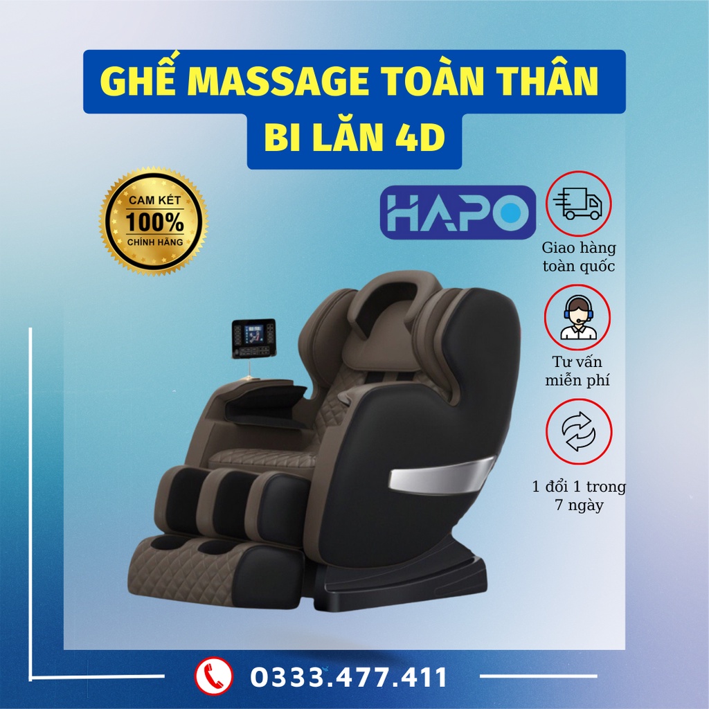Ghế Massage Toàn Thân Cao Cấp Bi Lăn 4D Trục SL, Ghế Mát Xa Chính Hãng Chế Độ Hồng Ngoại