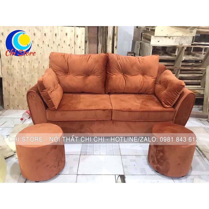 Ghế Sofa Phòng Khách Nhún Kèm 2 Gối Sang Chảnh, Ghế Dài Ngồi Chờ Tại Shop