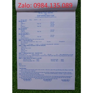 Sổ hợp đồng đặt cọc nhà đất 3 liên
