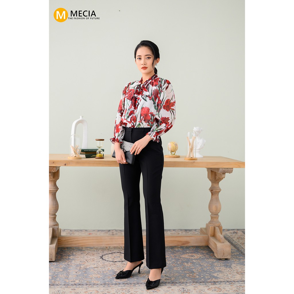 Quần ống loe Mecia QD2111, quần ống vẩy túi chéo chất tuýt si co giãn nhẹ mặc mát thoáng, dáng công sở dự tiệc | BigBuy360 - bigbuy360.vn