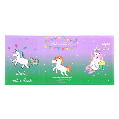 🔹 Sổ Giấy Sticky Note Unicorns Kỳ Lân (6 Xấp) - Kích thước 5x7.6cm