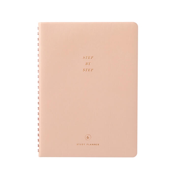 Sổ Planner Nhật Kí ARTBOX Hàn Quốc Bìa Màu Hồng Phấn In Chữ STEP BY STEP