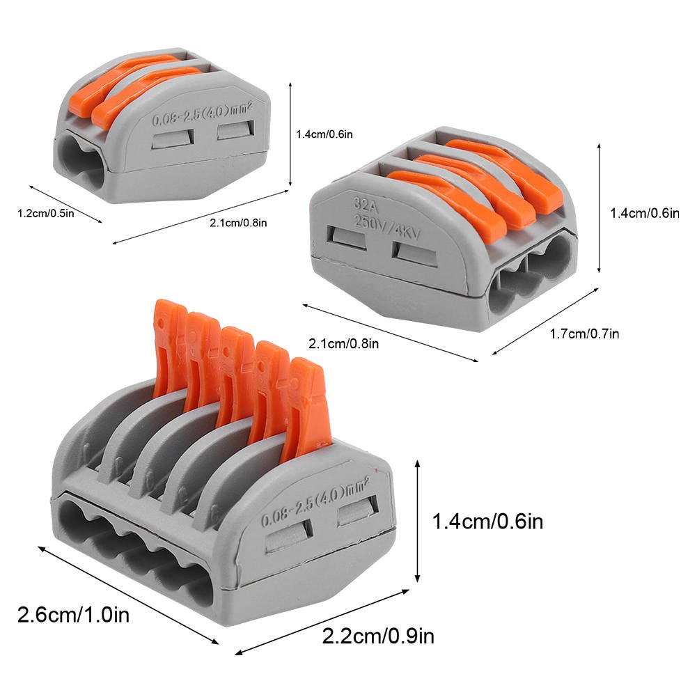 Set 10 Đầu Nối Dây Điện 2 / 3 / 5 Cổng Có Thể Tái Sử Dụng | BigBuy360 - bigbuy360.vn