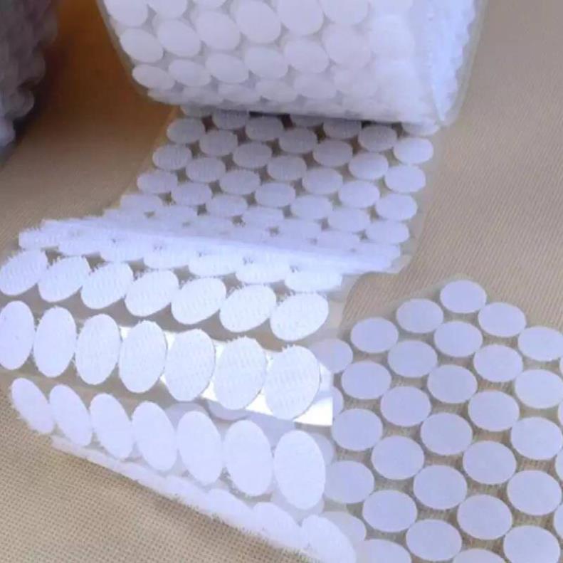 Băng Dính Gai Velcro Tròn, Khóa nhám Có Sẵn Keo Dán: Loại 1.3 cm dùng để ghép quyển bóc dán, giáo cụ Montessori