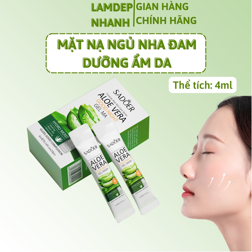 Mặt Nạ Ngủ Dưỡng Ẩm chiết xuất Nha Đam SADOER - phục hồi da, cung cấp nước, dưỡng mềm và sáng, thích hợp cho mọi loại da