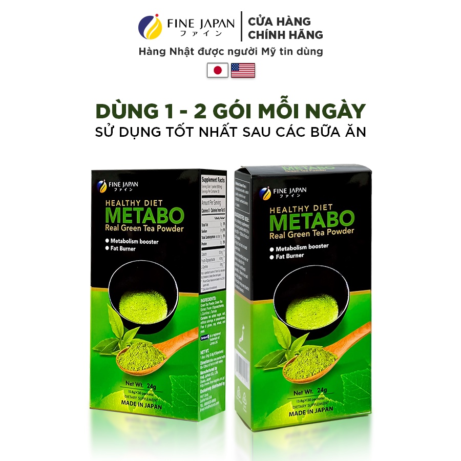 Bột Trà Xanh Hỗ Trợ Giảm Cân Nhật Bản - Fine Japan Metabo Green Tea Hộp 30 gói x 8g | BigBuy360 - bigbuy360.vn