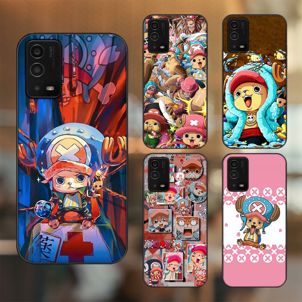 Ốp lưng Oppo A55 4G, A55 5G viền đen in hình Chopper One Piece Đảo Hải Tặc