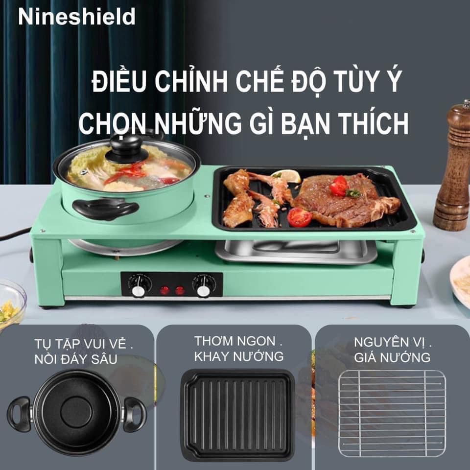 Bếp Lẩu Nướng Hình Chữ Nhật Nineshield 2in1 [ MODEL DKS-303 ]